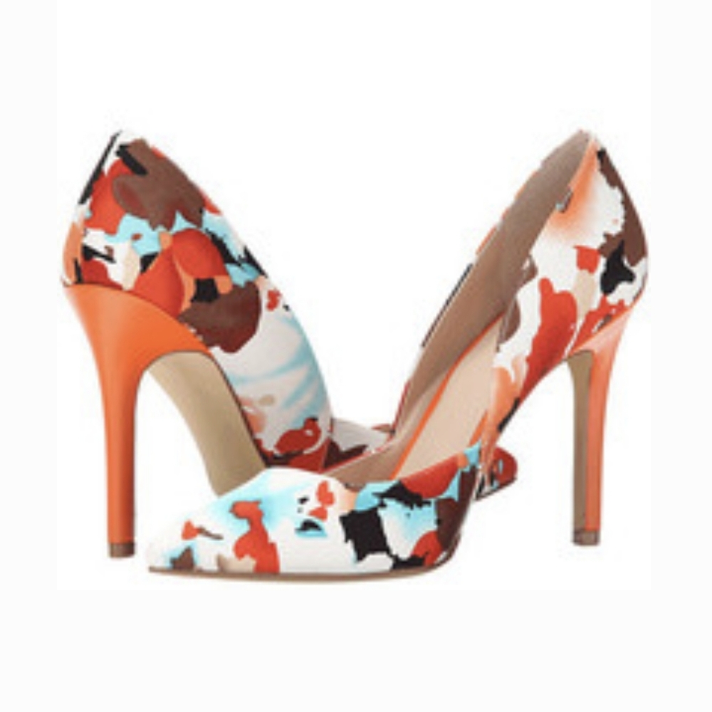 CHARLES DAVID Watercolor Floral Pumps